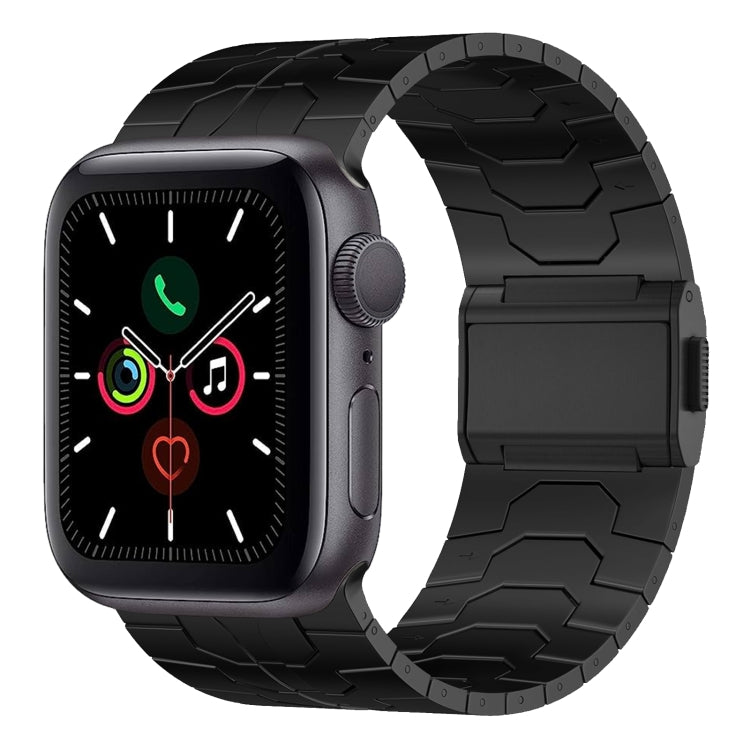 For Apple Watch Series 5 44mm Norman Buckle Stainless Steel Watch Band(Black) by bashfashion
