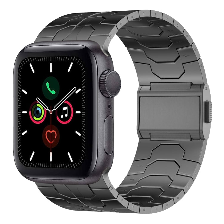 For Apple Watch Series 5 44mm Norman Buckle Stainless Steel Watch Band(Gunmetal) by bashfashion