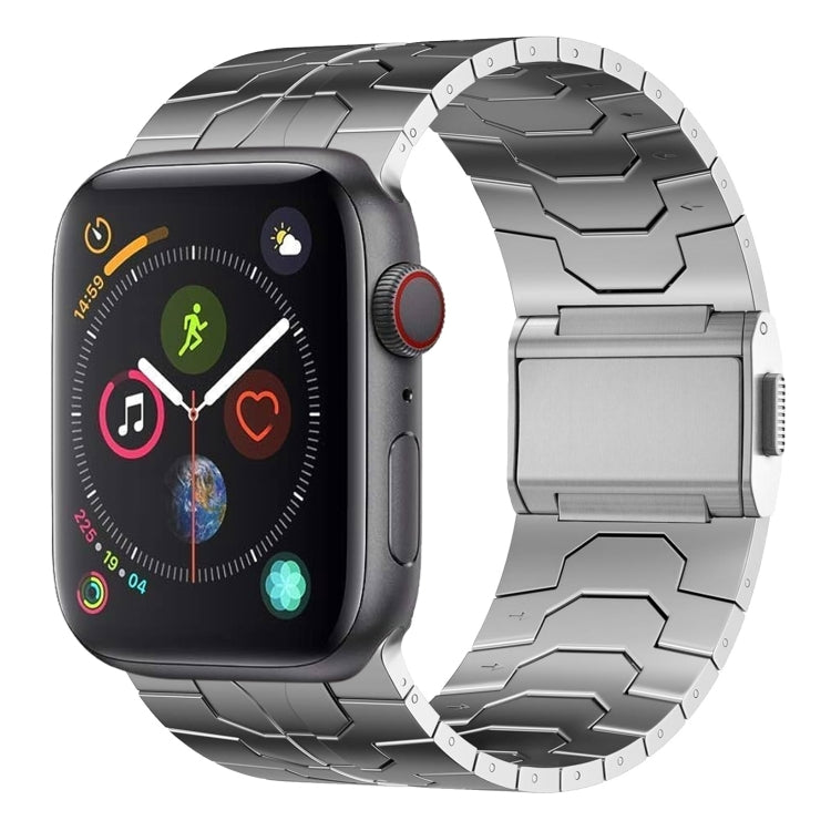 For Apple Watch Series 4 44mm Norman Buckle Stainless Steel Watch Band(Silver) by bashfashion