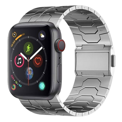 For Apple Watch Series 4 44mm Norman Buckle Stainless Steel Watch Band(Silver) by bashfashion