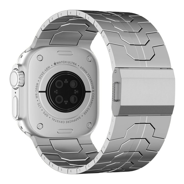 For Apple Watch Series 4 44mm Norman Buckle Stainless Steel Watch Band(Silver) by bashfashion