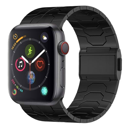 For Apple Watch Series 4 44mm Norman Buckle Stainless Steel Watch Band(Black) by bashfashion
