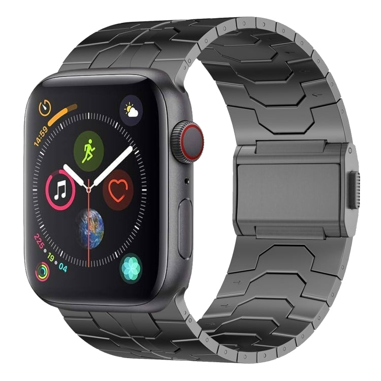 For Apple Watch Series 4 44mm Norman Buckle Stainless Steel Watch Band(Gunmetal) by bashfashion