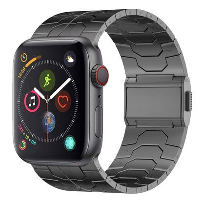 For Apple Watch Series 4 44mm Norman Buckle Stainless Steel Watch Band(Gunmetal) by bashfashion