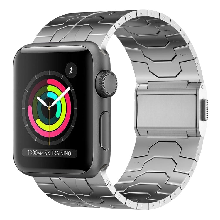 For Apple Watch Series 3 42mm Norman Buckle Stainless Steel Watch Band(Silver) by bashfashion