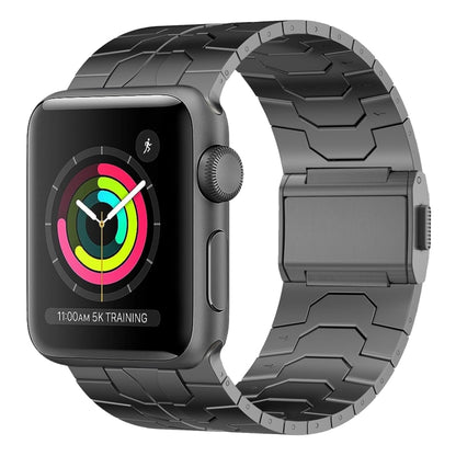 For Apple Watch Series 3 42mm Norman Buckle Stainless Steel Watch Band(Gunmetal) by bashfashion