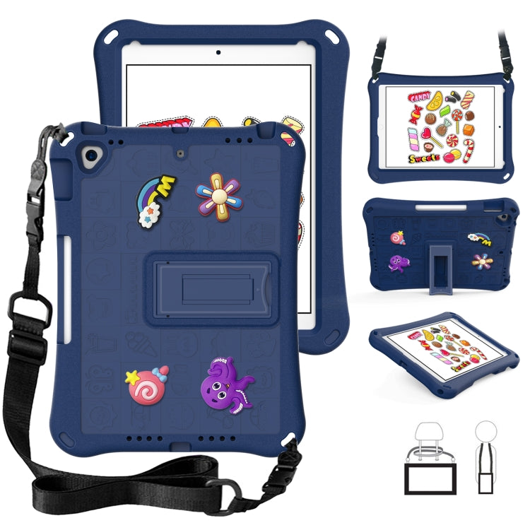 For iPad 10.2 2019 / 2020 / 2021 Hi Baby EVA Full Body Tablet Case with Strap(Navy Blue) by bashfashion