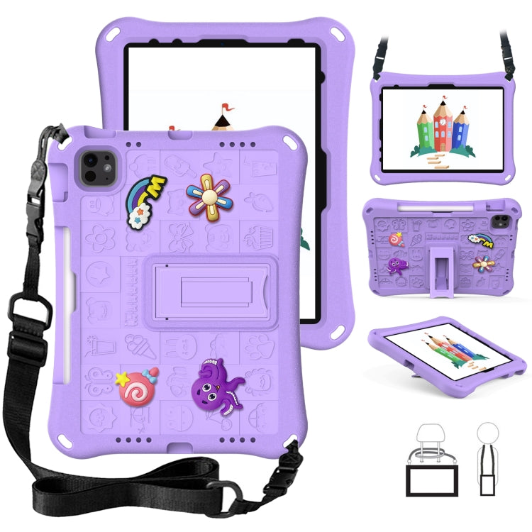 For iPad Pro 11 2025 / 2024 Hi Baby EVA Full Body Tablet Case with Strap(Light Purple) by bashfashion