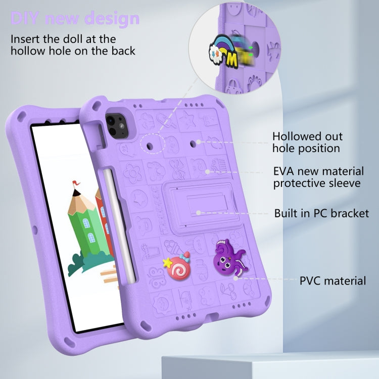 For iPad Pro 11 2025 / 2024 Hi Baby EVA Full Body Tablet Case with Strap(Light Purple) by bashfashion