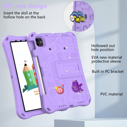 For iPad Pro 11 2025 / 2024 Hi Baby EVA Full Body Tablet Case with Strap(Light Purple) by bashfashion