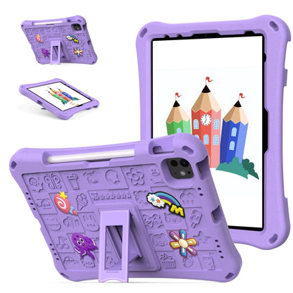For iPad Pro 11 2025 / 2024 Hi Baby EVA Full Body Tablet Case with Strap(Light Purple) by bashfashion