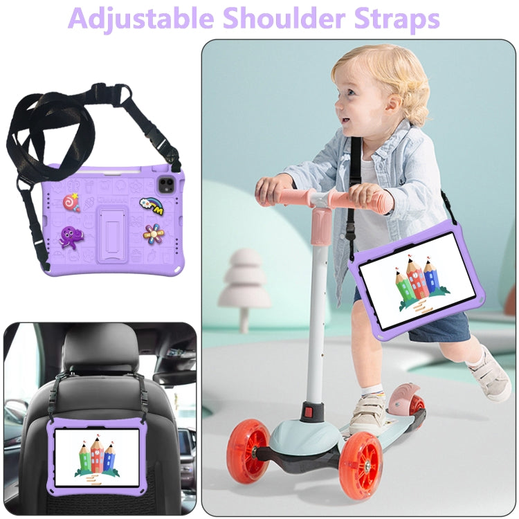 For iPad Pro 11 2025 / 2024 Hi Baby EVA Full Body Tablet Case with Strap(Light Purple) by bashfashion