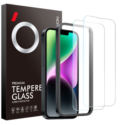 For iPhone 14 Plus NORTHJO 2pcs A++ Screen Protector Tempered Glass Film with Installation Frame by NORTHJO