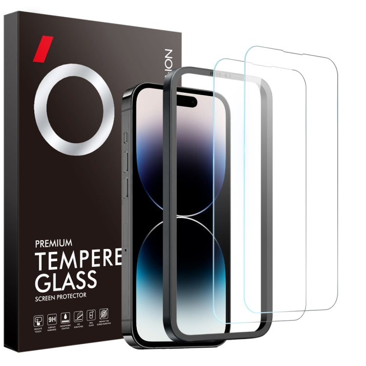 For iPhone 14 Pro Max NORTHJO 2pcs A++ Screen Protector Tempered Glass Film with Installation Frame by NORTHJO