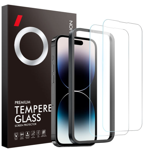 For iPhone 14 Pro Max NORTHJO 2pcs A++ Screen Protector Tempered Glass Film with Installation Frame by NORTHJO