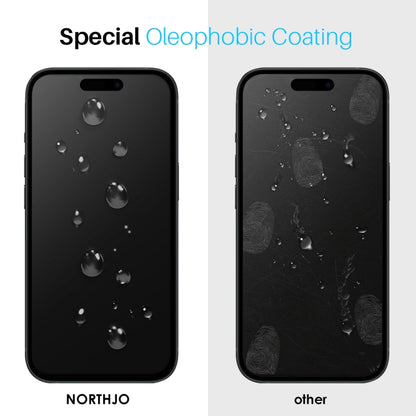 For iPhone 14 Pro NORTHJO 2pcs A++ Tempered Glass Film with Installation Frame by NORTHJO