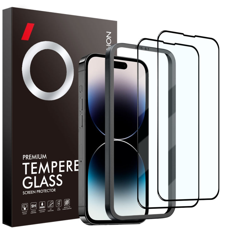 For iPhone 14 Pro Max NORTHJO 2pcs A++ Tempered Glass Film with Installation Frame by NORTHJO