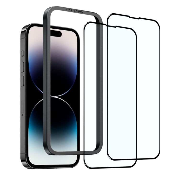 For iPhone 14 Pro Max NORTHJO 2pcs A++ Tempered Glass Film with Installation Frame by NORTHJO