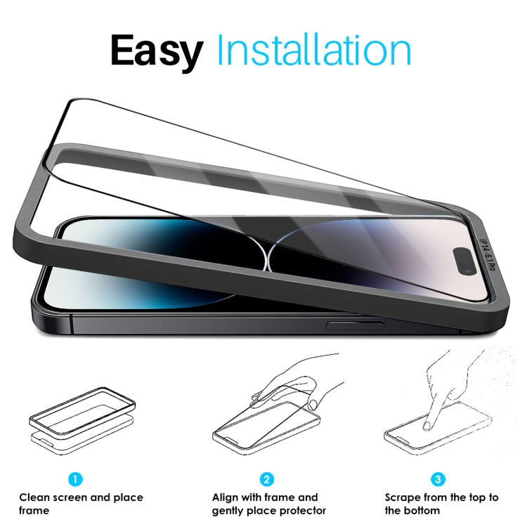 For iPhone 14 Pro Max NORTHJO 2pcs A++ Tempered Glass Film with Installation Frame by NORTHJO