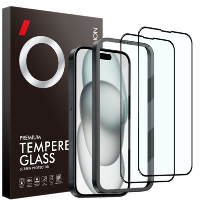 For iPhone 15 Plus NORTHJO 2pcs A++ Tempered Glass Film with Installation Frame by NORTHJO