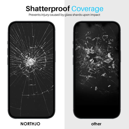 For iPhone 16 Plus NORTHJO 2pcs A++ Tempered Glass Film with Installation Frame by NORTHJO