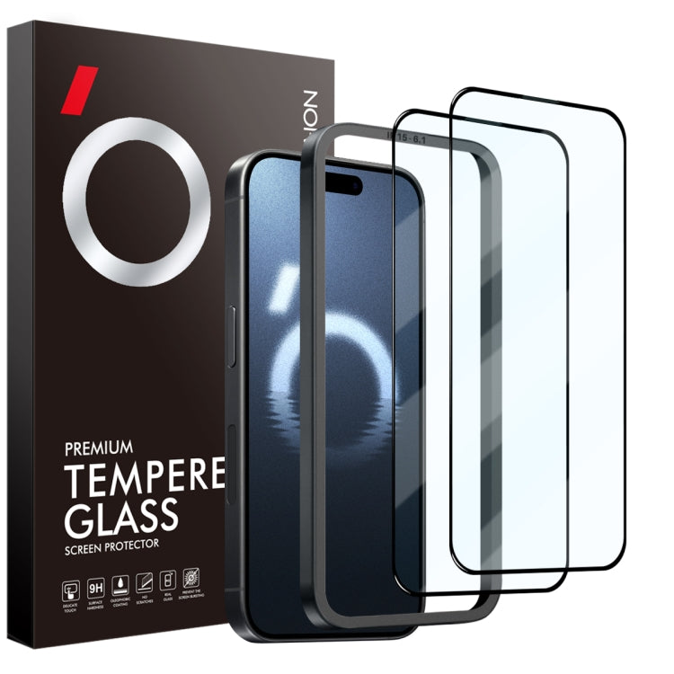 For iPhone 16 Pro Max NORTHJO 2pcs A++ Tempered Glass Film with Installation Frame by NORTHJO