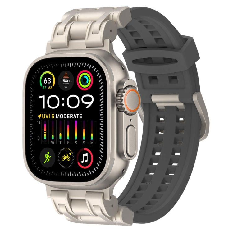 For Apple Watch Ultra 2 49mm Mecha Two Claw Silicone Watch Band(Gray) by bashfashion