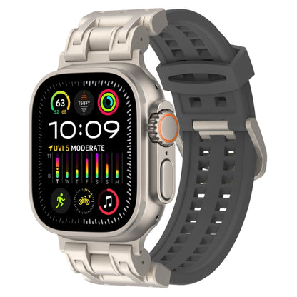 For Apple Watch Ultra 2 49mm Mecha Two Claw Silicone Watch Band(Gray) by bashfashion