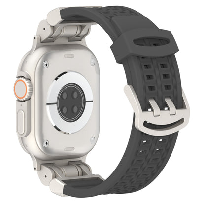 For Apple Watch Ultra 2 49mm Mecha Two Claw Silicone Watch Band(Gray) by bashfashion