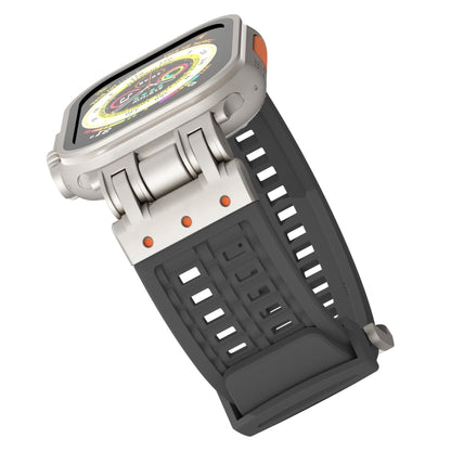 For Apple Watch Ultra 2 49mm Mecha Two Claw Silicone Watch Band(Gray) by bashfashion