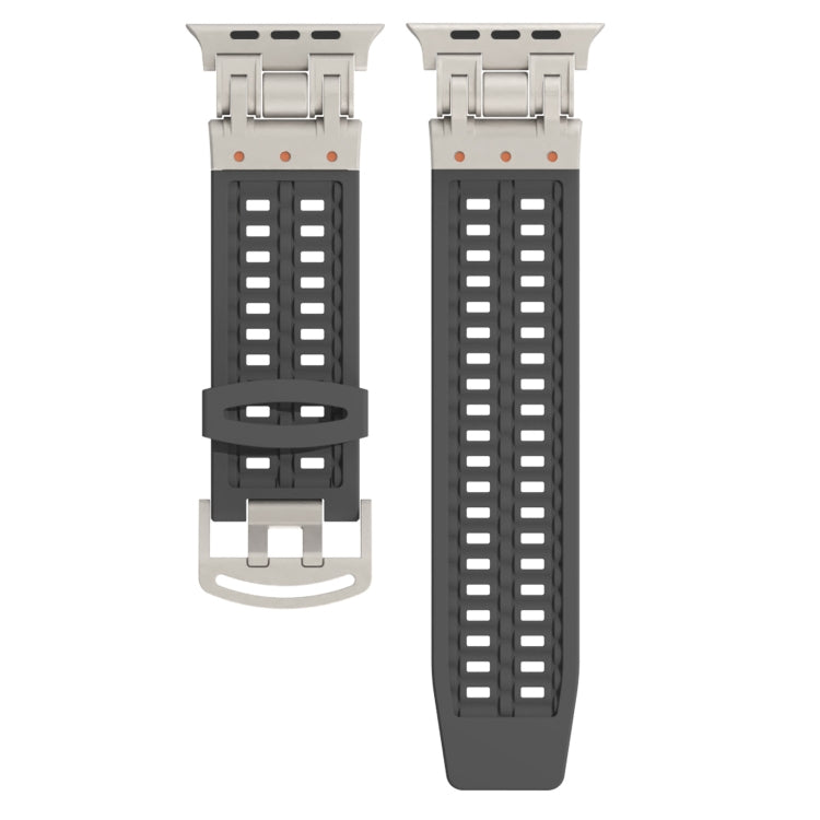 For Apple Watch Ultra 2 49mm Mecha Two Claw Silicone Watch Band(Gray) by bashfashion