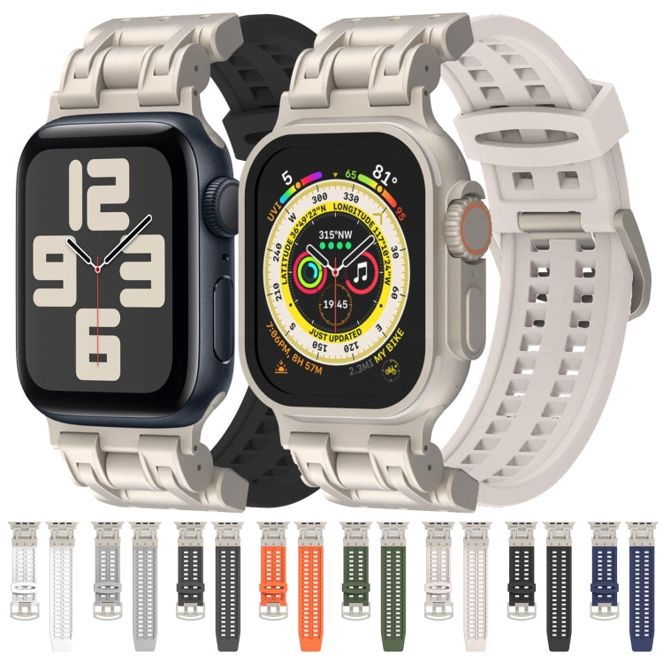 For Apple Watch Ultra 49mm Mecha Two Claw Silicone Watch Band(White) by bashfashion