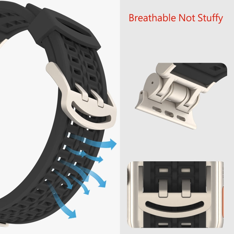 For Apple Watch Ultra 49mm Mecha Two Claw Silicone Watch Band(White) by bashfashion