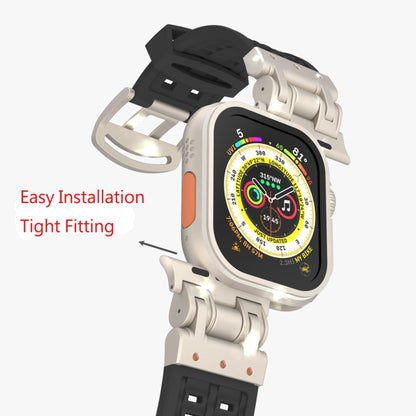For Apple Watch Ultra 49mm Mecha Two Claw Silicone Watch Band(White) by bashfashion