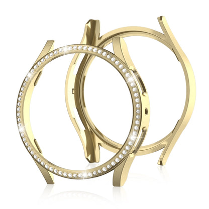 For Samsung Galaxy Watch 7 40mm Single Diamond Hollow PC Watch Protective Case(Gold) by bashfashion