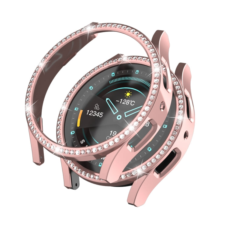 For Samsung Galaxy Watch 7 40mm Single Diamond Hollow PC Watch Protective Case(Pink) by bashfashion