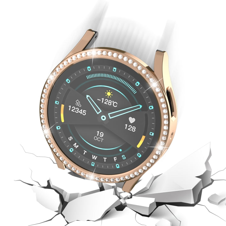 For Samsung Galaxy Watch 7 40mm Single Diamond Hollow PC Watch Protective Case(Gold) by bashfashion