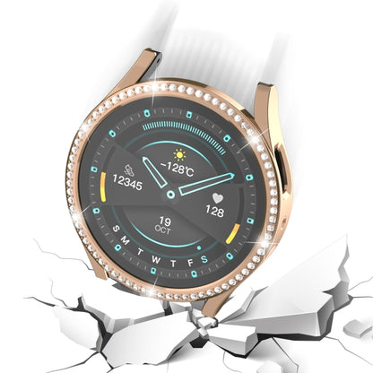 For Samsung Galaxy Watch 7 40mm Single Diamond Hollow PC Watch Protective Case(Black) by bashfashion