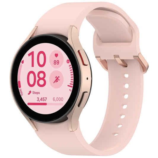 For Samsung Galaxy Watch FE 40mm Solid Color Colorful Buckle Quick Release Silicone Watch Band(Pink) by bashfashion