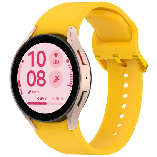 For Samsung Galaxy Watch FE 40mm Solid Color Colorful Buckle Quick Release Silicone Watch Band(Yellow) by bashfashion