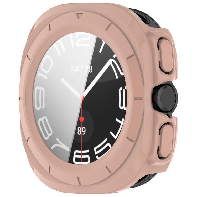 For Samsung Galaxy Watch Ultra 47mm / Ultra 2025 Tempered Film Integrated Waterproof PC Watch Protective Cover(Pink) by bashfashion