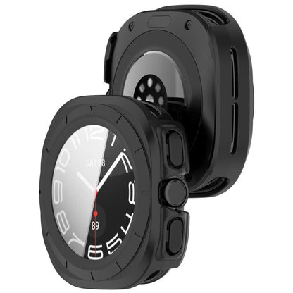For Samsung Galaxy Watch Ultra 47mm / Ultra 2025 Tempered Film Integrated Waterproof PC Watch Protective Cover(Matte Black) by bashfashion