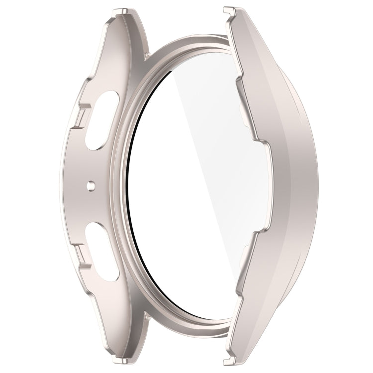 For Samsung Galaxy Watch 7 44mm Tempered Film Integrated Waterproof PC Watch Protective Cover(Starlight) by bashfashion