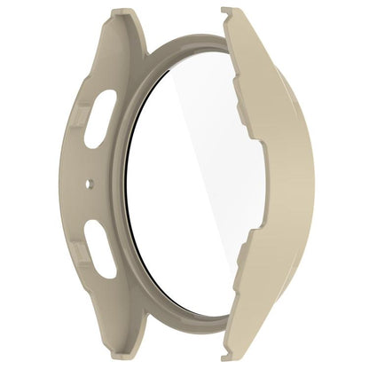 For Samsung Galaxy Watch 7 40mm Tempered Film Integrated Waterproof PC Watch Protective Cover(Ivory) by bashfashion