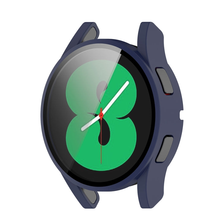 For Samsung Galaxy Watch FE 40mm PC + Tempered Glass Film Integrated Watch Protective Case(Midnight Blue) by bashfashion