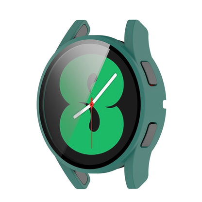 For Samsung Galaxy Watch FE 40mm PC + Tempered Glass Film Integrated Watch Protective Case(Green) by bashfashion