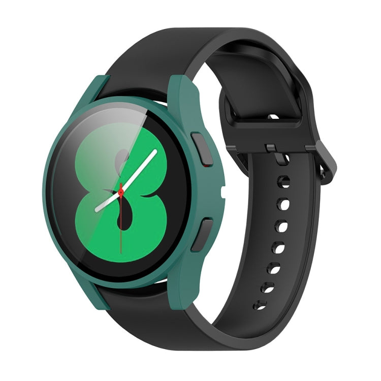 For Samsung Galaxy Watch FE 40mm PC + Tempered Glass Film Integrated Watch Protective Case(Green) by bashfashion