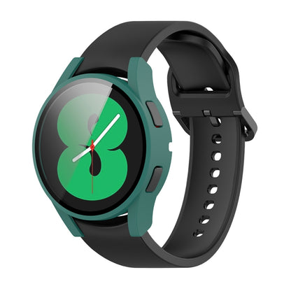 For Samsung Galaxy Watch FE 40mm PC + Tempered Glass Film Integrated Watch Protective Case(Green) by bashfashion