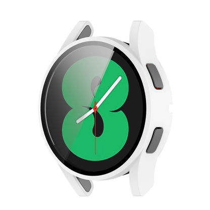 For Samsung Galaxy Watch FE 40mm PC + Tempered Glass Film Integrated Watch Protective Case(White) by bashfashion