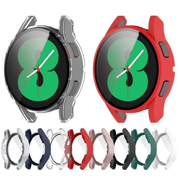 For Samsung Galaxy Watch FE 40mm PC + Tempered Glass Film Integrated Watch Protective Case(Green) by bashfashion